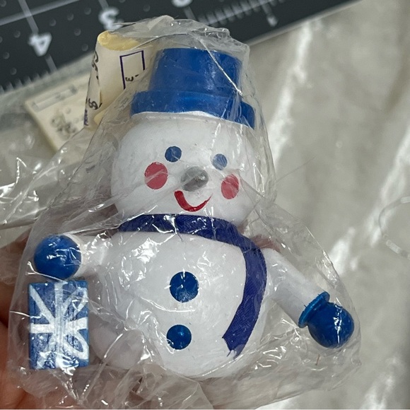 Vintage Christmas ornaments set of 15 blue white made in Taiwan nwt snowmen - Picture 8 of 13